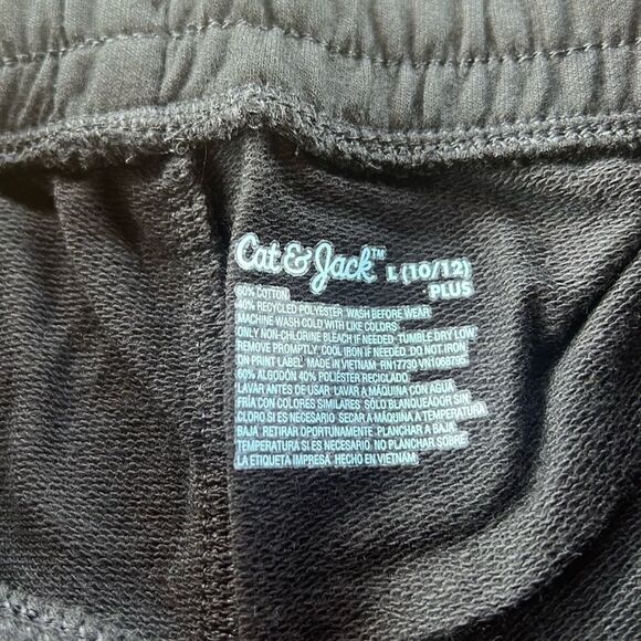 NWT Cat & Jack Size Large (10/12) PLUS Ebony Black Soft Shorts Sweat Drawing - Picture 8 of 8